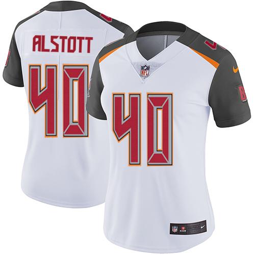 Nike Buccaneers #40 Mike Alstott White Women's Stitched NFL Vapor Untouchable Limited Jersey - Click Image to Close